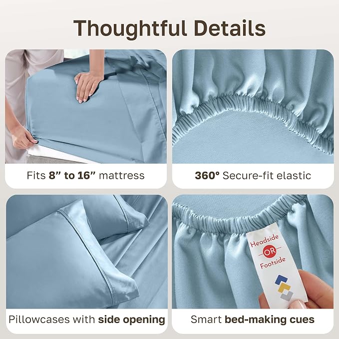 California Design Den Soft 100% Cotton Bed Sheets Full Size Set, 400 Thread - Image 6