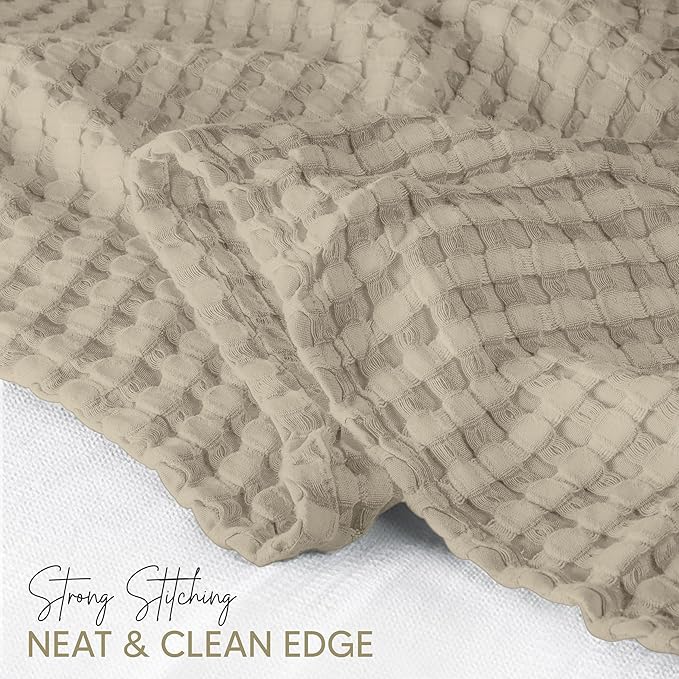 Utopia Bedding 100% Cotton Waffle Weave Blanket Queen Size - Image 4