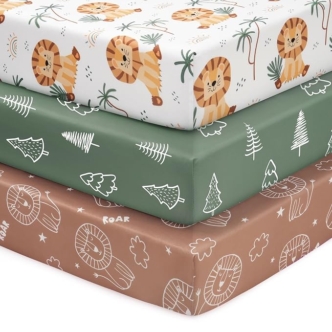 Baby Mini Crib Sheets Boy, Portable 38”x26” Pack and Play Sheets Fitted by FIEMOL