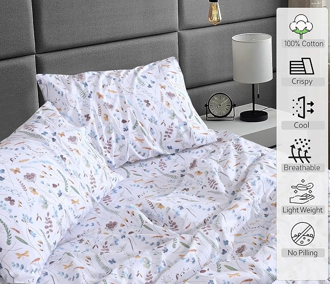 RUVANTI 100% Cotton Sheets – Twin Size Percale Bedding, Cooling & Breathable - Image 3