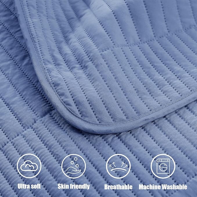 Whale Flotilla Ultra Soft King Quilt Bedding Set, Lightweight Microfiber Bluish - Image 7