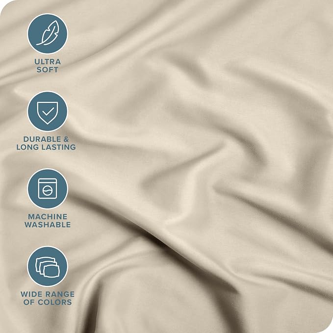 Bare Home 2-Pack Fitted Bottom Sheets Split King - Image 2