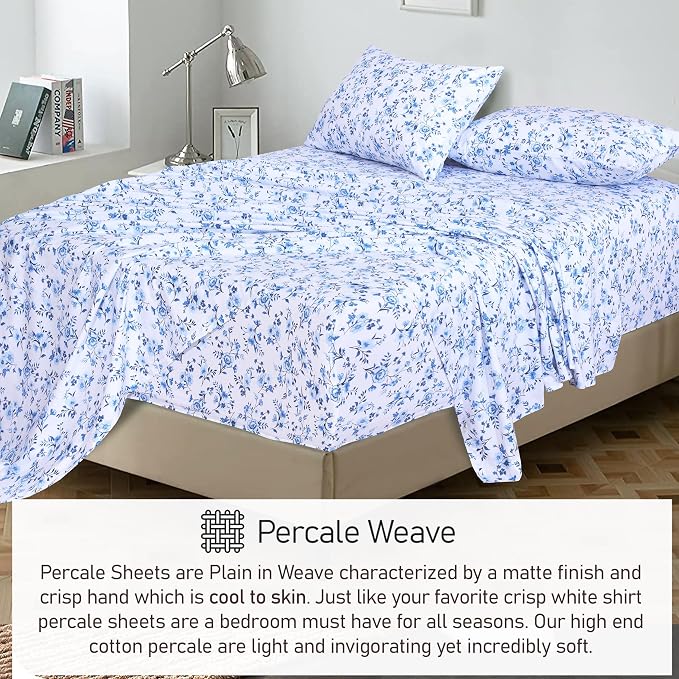 RUVANTI 100% Cotton Sheets – Twin XL Size Percale Bedding, Cooling & Breathable - Image 6