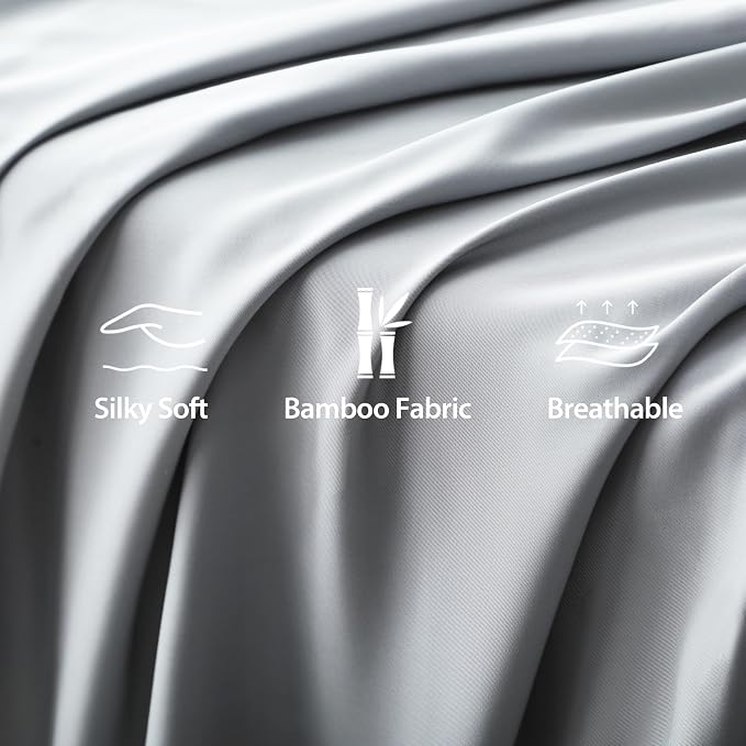 Bamboo Viscose Flat Sheets Only, 400 Thread Count Sateen Weave King Size Flat - Image 3