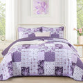Anibedding Floral Patchwork Quilts Queen Size, 3Pieces Boho Farmhouse Floral by Anibedding