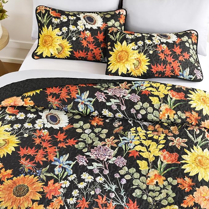 Yiran Quilt King Size, 3 Pieces Spring Summer Soft Lightweight Microfiber - Image 2