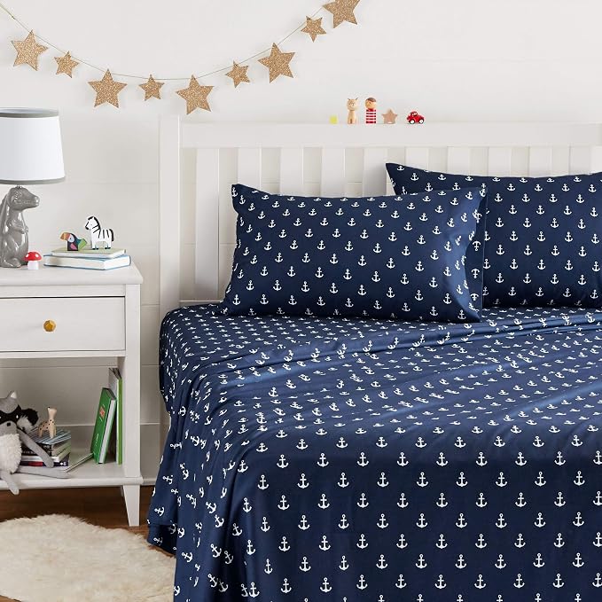 Amazon Basics Kid's Soft, Breathable, Easy-Wash Microfiber 4-Piece Sheet Set by AmazonBasics