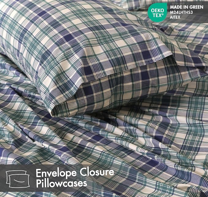 RUVANTI 100% Cotton Sheets – Full Size Percale Bedding, Cooling & Breathable - Image 5