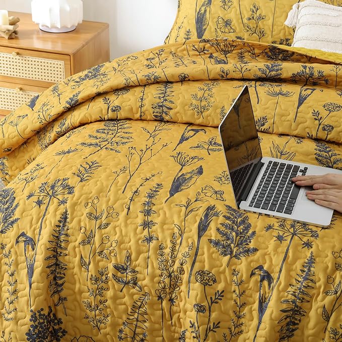 JANZAA Quilts Queen Size Ginger Quilt Botanical - Image 9