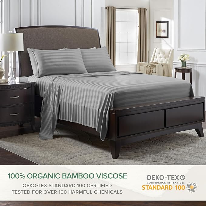 Pure Bamboo Full Sheets, Genuine 100% Organic Viscose Derived from Bamboo Bed - Image 2