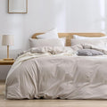 BESTOUCH Duvet Cover Set 100% Washed Cotton Linen Feel Super Soft Comfortable by BESTOUCH