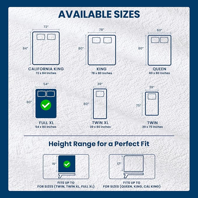 Full XL Size Mattress Protector Waterproof, Premium 200 GSM Terry Mattress Cover - Image 3