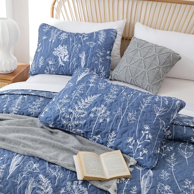 JANZAA Quilt King Size Infinity Blue Quilt Bed Spread Boho Quilt - Image 3
