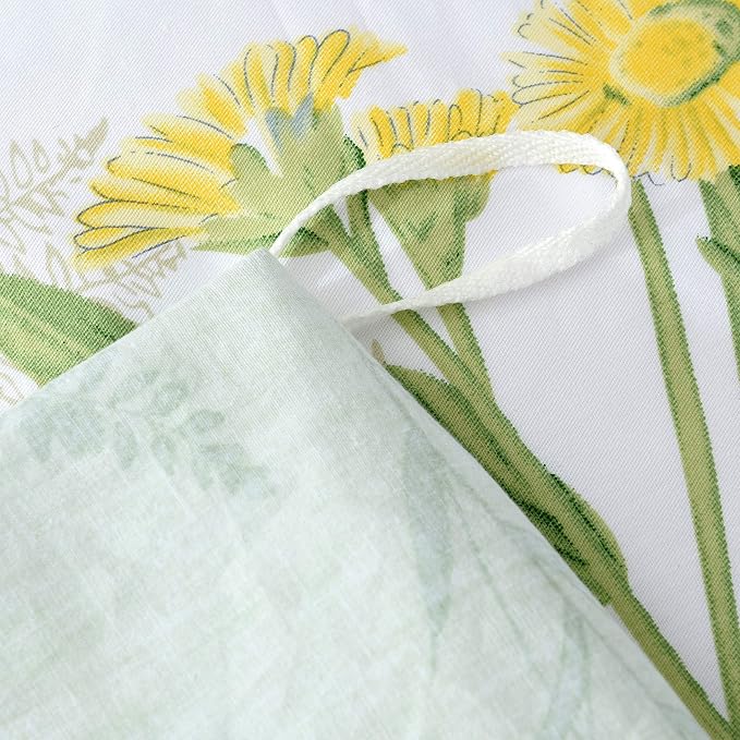 FADFAY Duvet Cover Set Queen Shabby Green Daisy and Lavender Flowers 100% Cotton - Image 5