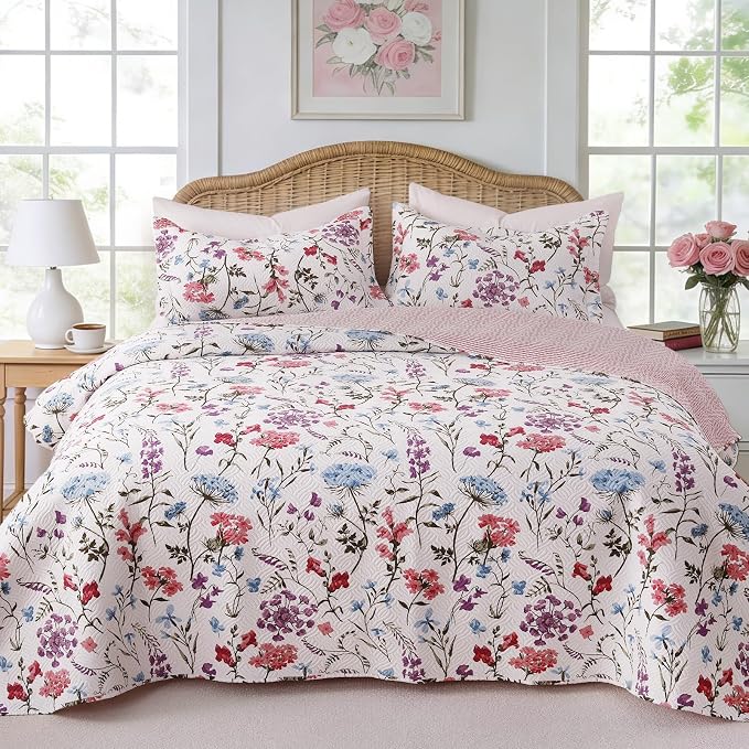 GOONE XL Queen Quilt Set 90"x96", Lightweight Quilts Queen Size by GOONE