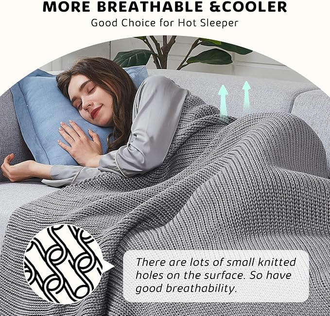 L'AGRATY Knitted Weighted Blanket - Image 4