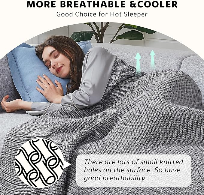 L'AGRATY Knitted Weighted Blanket - Image 4