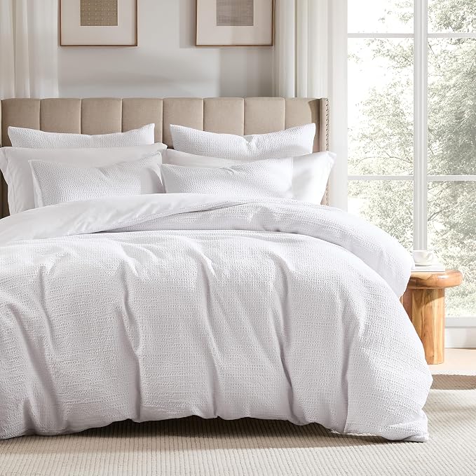WDCOZY 100% Cotton Luxury Honeycomb Duvet Cover Set King Size by WDCOZY