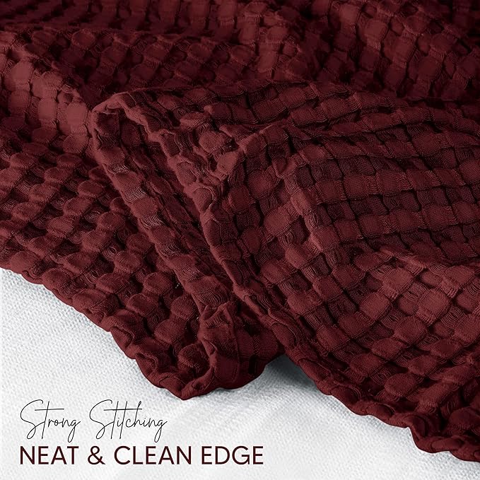 Utopia Bedding 100% Cotton Waffle Weave Blanket King Size - Image 3