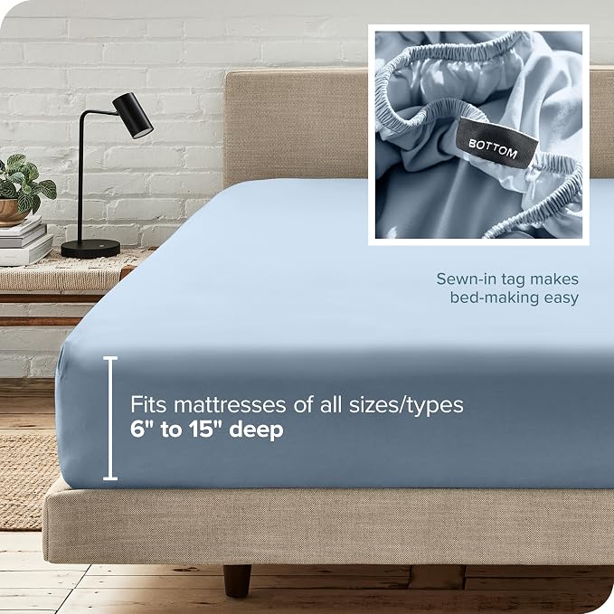 Bare Home Fitted Bottom Sheet Queen Size - Image 6