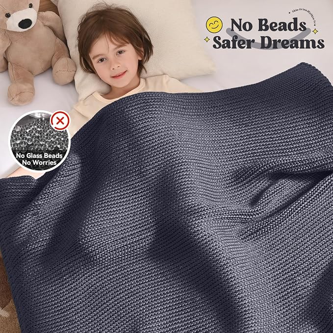 Guohaoi Knitted Weighted Blanket Kids No Beads Cooling Heavy Blanket, Home - Image 3