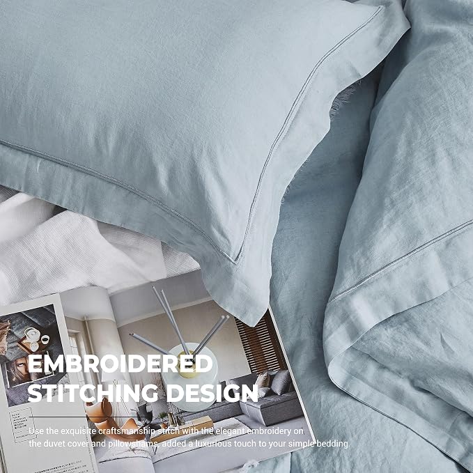 Simple&Opulence 100% Washed Linen Duvet Cover Set - Image 3