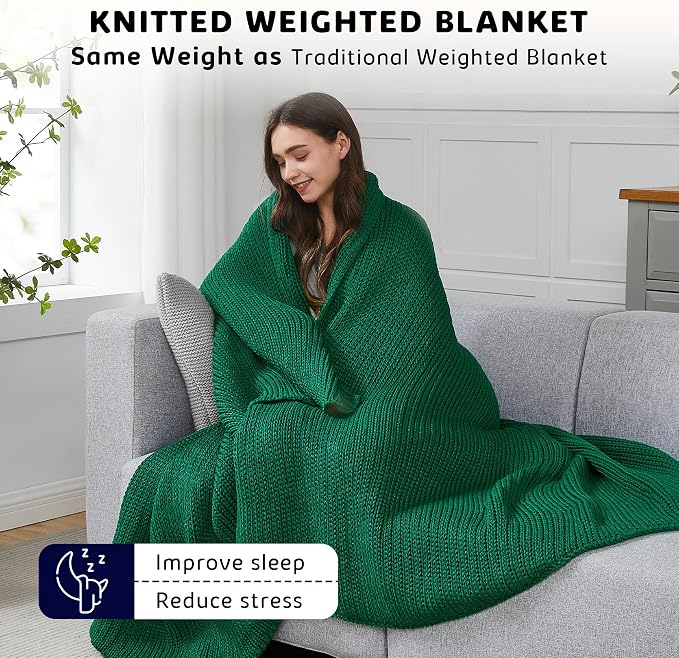 L'AGRATY Knitted Weighted Blanket - Image 3
