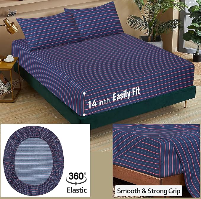 RUVANTI 100% Cotton Sheets – California King Percale Bedding, Cooling & - Image 5