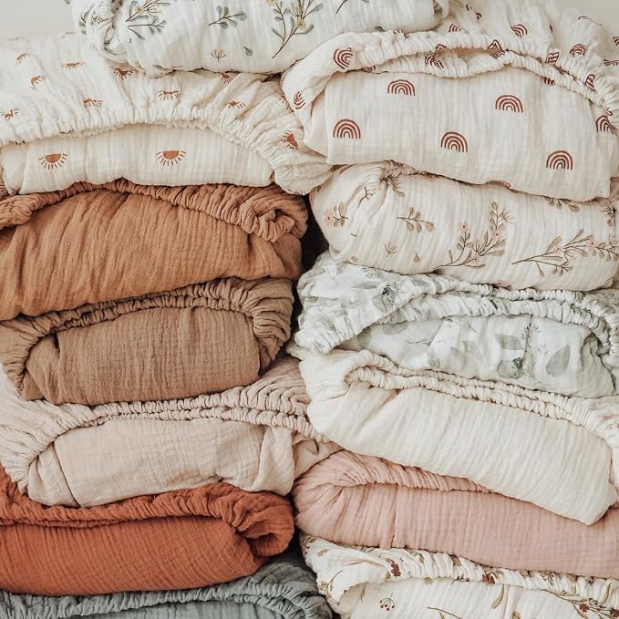 Konssy Muslin Crib Sheets for Girl Boy - Image 6
