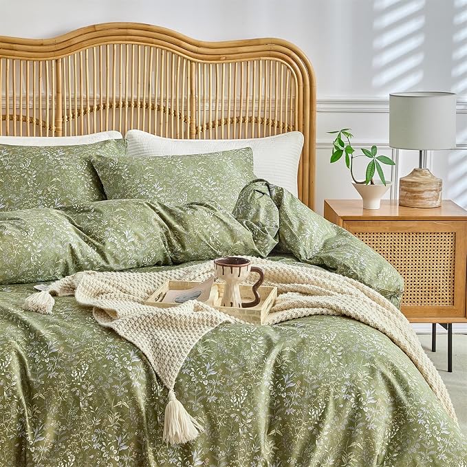 mixinni 3 Pieces Duvet Covers Queen Size, 100% Cotton Comforter Cover - Image 4