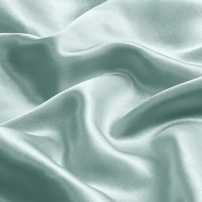 BEDELITE Satin Pillowcase with Zipper 2 Pack, Haze Blue Pillow Cases Standard - Image 3