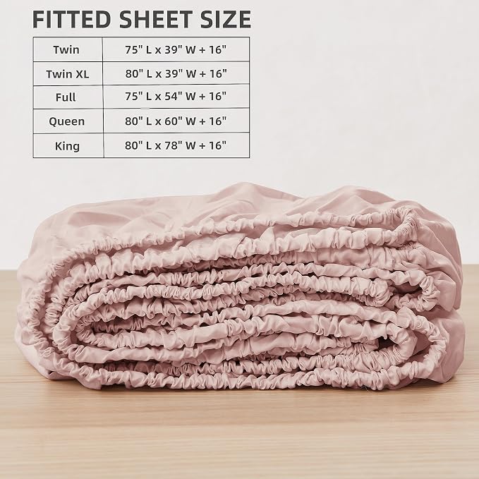 HBHLFZ Queen Fitted Sheet Only, Soft Breathable Bottom Sheet - Image 2