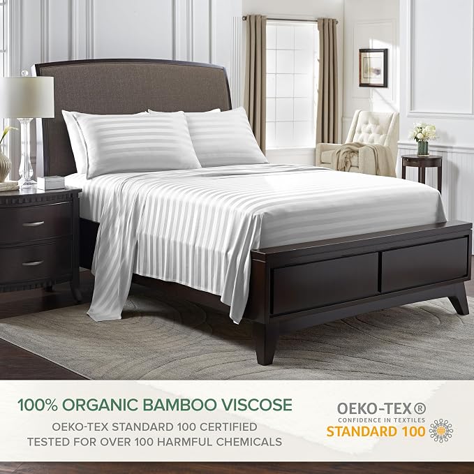 Pure Bamboo Full Sheets, Genuine 100% Organic Viscose Derived from Bamboo Bed - Image 2