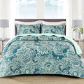 Whale Flotilla Reversible Printed Quilt King Size, Extra Soft Boho Paisley by WHALEFLOTILLA