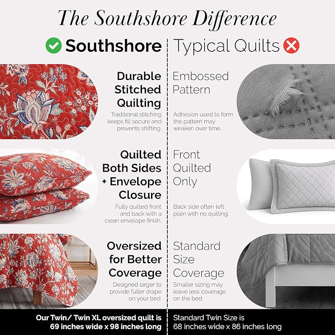 Southshore Fine Living, Inc. Oversized Quilt Bedding Set, 2-Piece Twin XL - Image 4