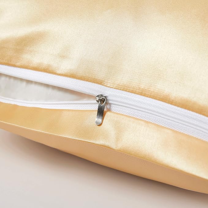 Satin Pillowcases with Zipper （20x30）, Queen Size Pillowcases Set of 2 - Image 3