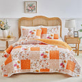 Joyreap 3 Pieces Floral Patchwork Quilt Set Queen, Smooth Soft Microfiber Quilt by Joyreap