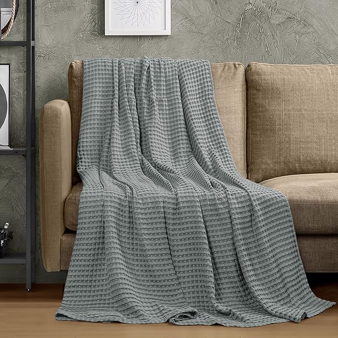 Utopia Bedding 100% Cotton Waffle Weave Blanket Full Size - Image 4
