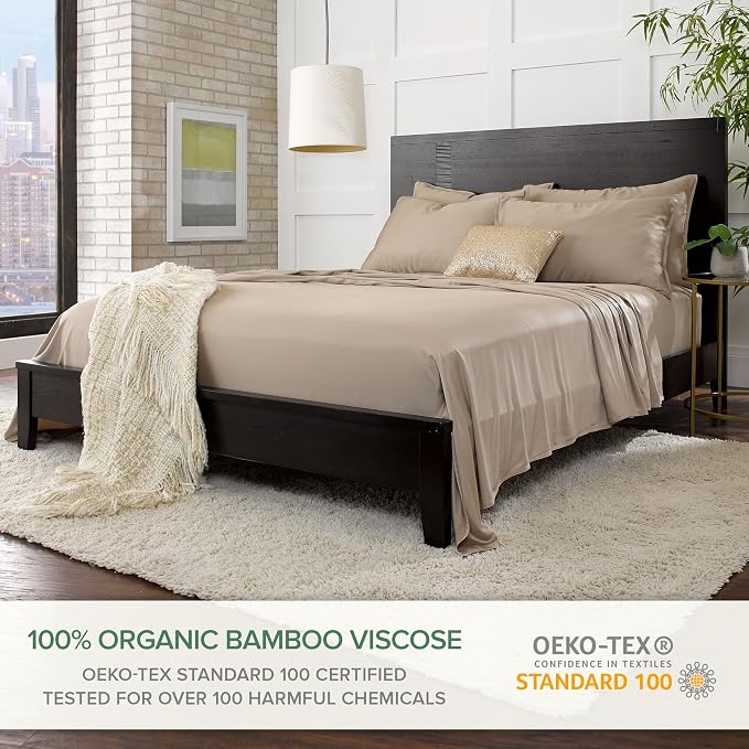 Pure Bamboo Split King Sheets, Genuine 100% Organic Viscose Derived from Bamboo - Image 2
