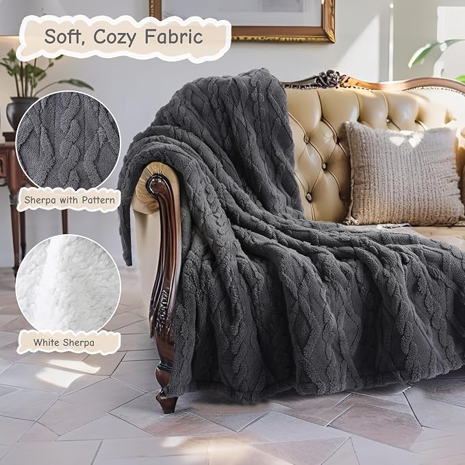 Electric Heated Blanket Throw Size 50"x60", Ultra Soft Sherpa Fleece, 5 Heat - Image 4