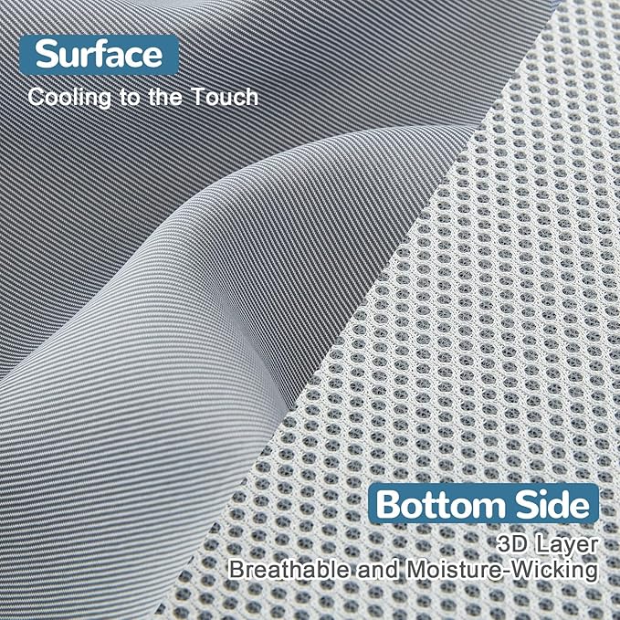 Ailemei Direct Cooling Thin Mattress Pad, King Size Mattress Topper - Image 3