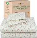 California Design Den Queen Sheet Set Floral, 100% Organic Cotton Percale Sheets by CaliforniaDesignDen