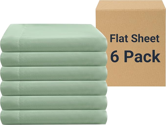 ZPECC Bulk Flat Sheets Only Twin Size 6 Pack, Easy Sort Top Bed Sheet by by ZPECC-ABrandThatHasBeenFocusedOnBabyProductsFor18Years