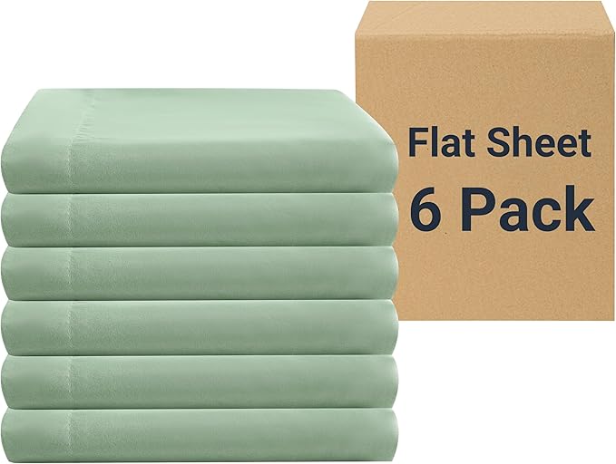 ZPECC Bulk Flat Sheets Only Full Size 6 Pack, Easy Sort Top Bed Sheet by by ZPECC-ABrandThatHasBeenFocusedOnBabyProductsFor18Years