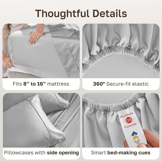 California Design Den Soft 100% Cotton Sheets King Size Set, 400 TC Good - Image 6