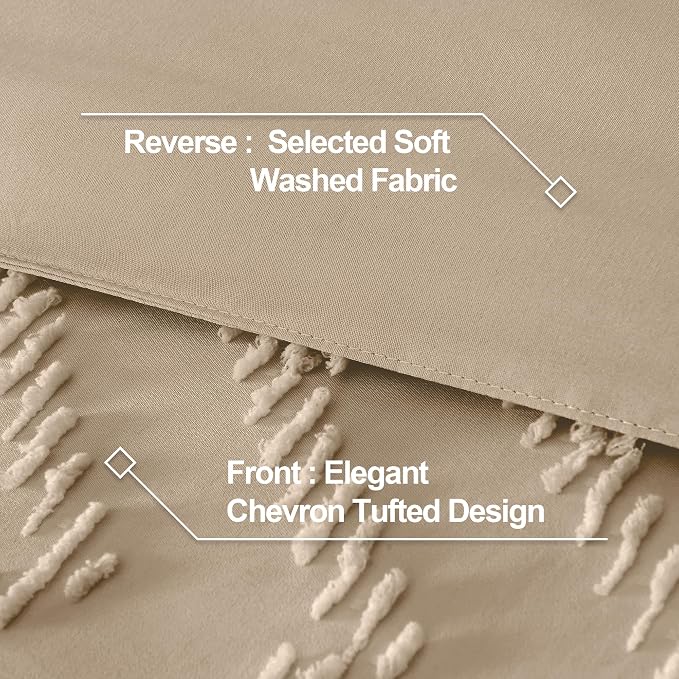 Andency Taupe Twin/Twin XL Comforter Set, Twin Bed Comforter - Image 6