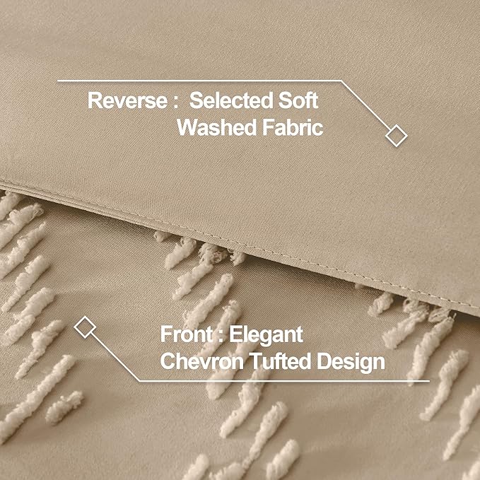 Andency Taupe California King Comforter Set, Boho Cal King Soft Warm Tufted - Image 6