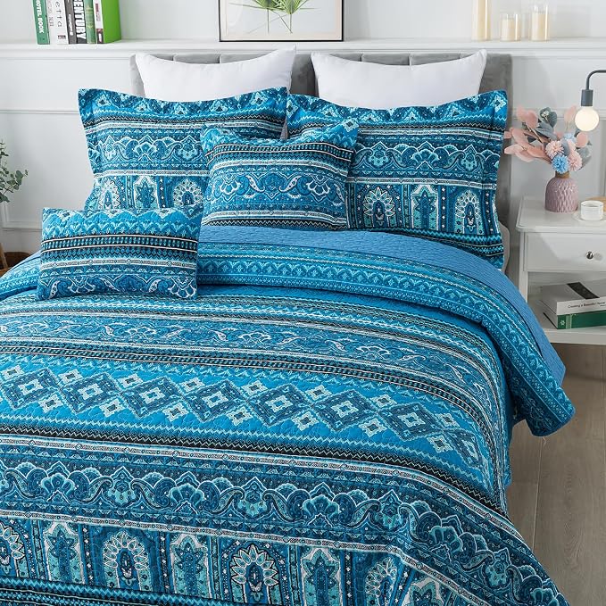 BEDIFANY Cotton Quilt King Size Sets, Lightweight King Bedspread Soft Quilted - Image 2