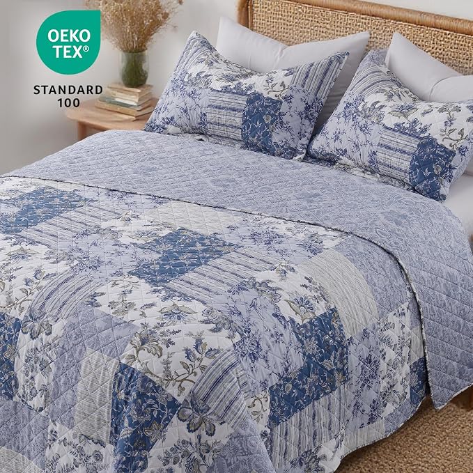 GOONE XL King Quilt Set 106"x96", Lightweight Spring & Summer Farmhouse - Image 3