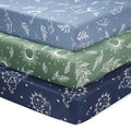 Baby Crib Sheets for Boys and Girls, 3 Pack Fitted Toddler Bed Sheets Neutral by FIEMOL